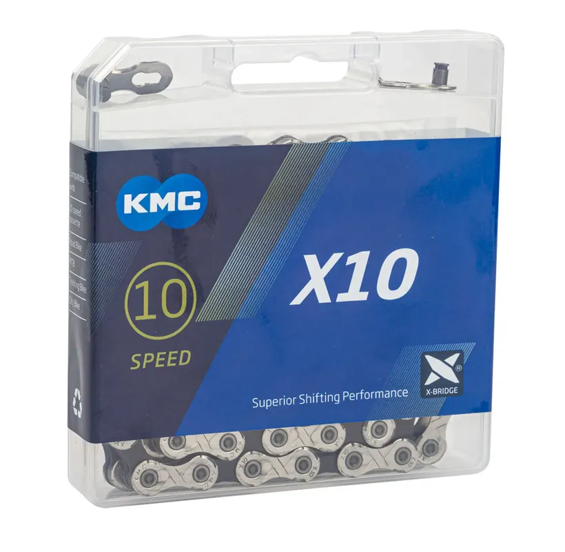 Beperkt Aanbod KMC X10 Ketting 10V 11/128 zilver/zwart 122 Sch.