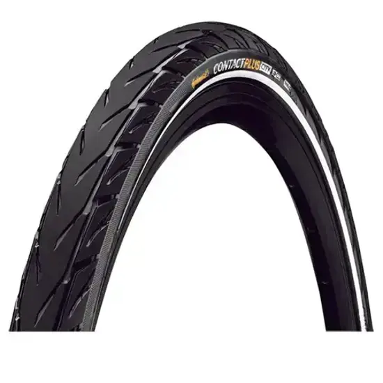 Continental 42-622, CONTACT Plus City, SafetyPlus Breaker, TPI 3/180, Draadbanden, Zwart-Reflecterende streep Koop Vandaag