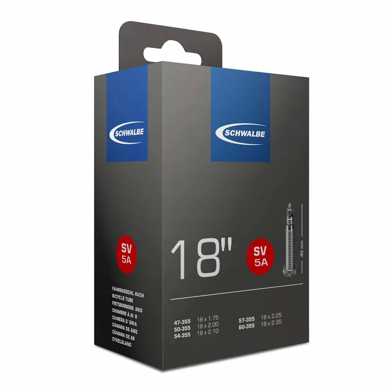 Schwalbe binnenband SV5A 18″ 47/60-355 FV 40mm Op = Op