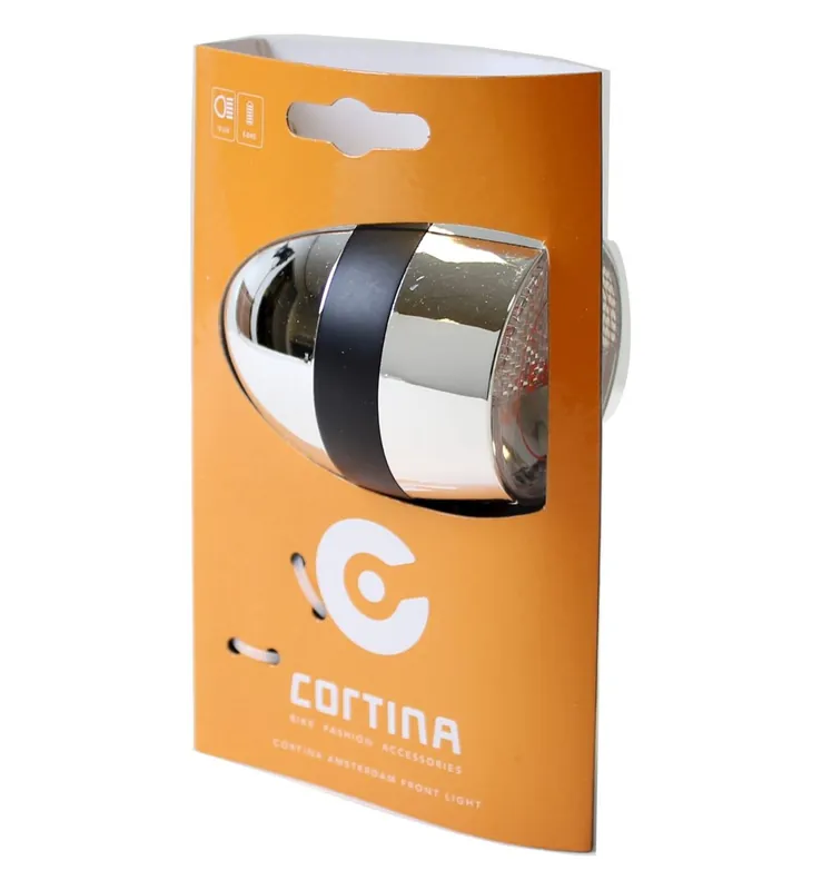 Cortina koplamp Amsterdam E-bike chroom/zwart Rechtstreeks Van De Fabrikant