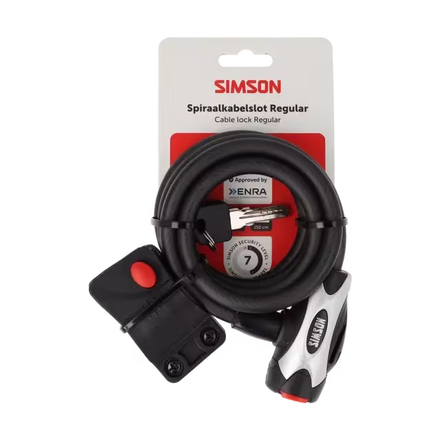 Simson Kabelslot Regular XL – 10mm x 150cm - zwart Superprijs