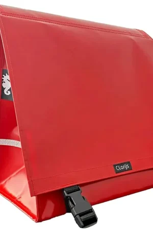 Betrouwbaar Clarijs fietstas dubbel XL PVC 46L met uitsparing rood