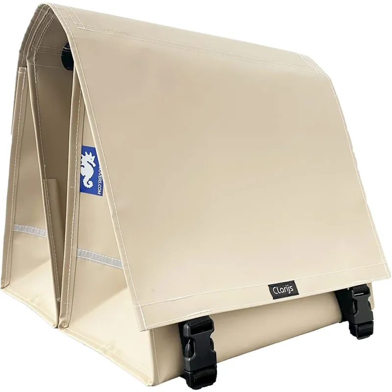 Clarijs fietstas dubbel XL PVC 46L met uitsparing mat zand Beperkte Voorraad