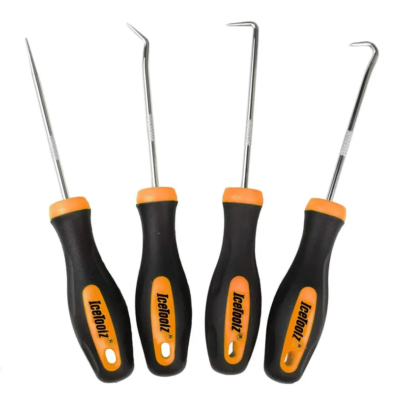Beperkte Voorraad IceToolz haak set, recht, 45gr, 90gr, gebogen, 4-delig