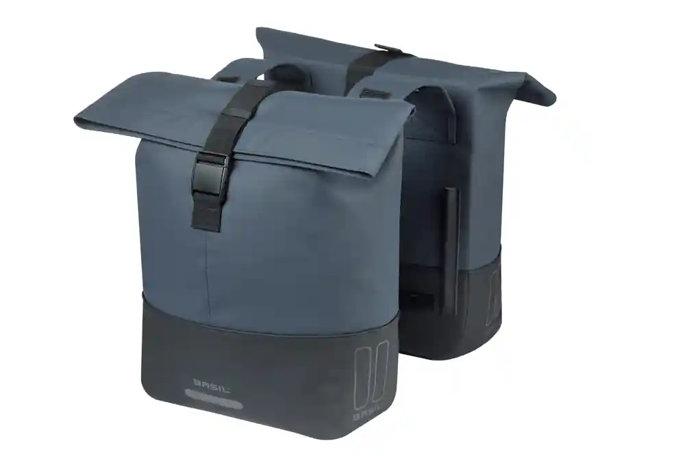 Basil fietstas dubbel Cove marine blauw/zwart 28-32L Weekendaanbieding