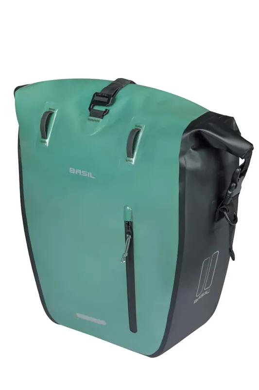 Basil fietstas enkel Rivo L MIK Hooks groen 25-31L Gecertificeerd