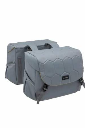 Gecertificeerd New Looxs fietstas dubbel Mondi Joy Quilted grijs 38L