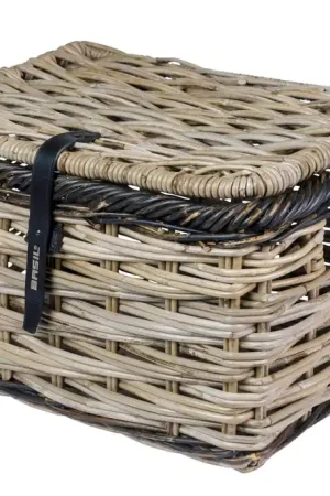 Tijdelijk Beschikbaar Basil mand riet Dijon L + deksel rotan grijs/zwart