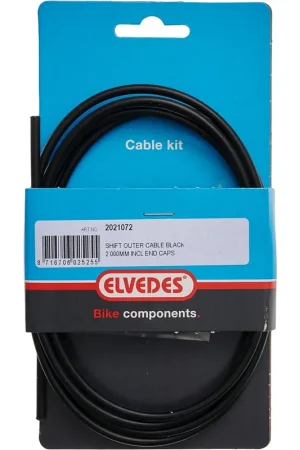 Elvedes schakel buitenkabel 2000mm incl. 2 ferrules zwart Direct Beschikbaar