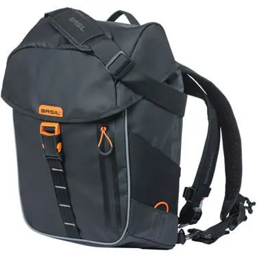 Aanbieding Basil rugtas Miles Tarpaulin zwart oranje 17L