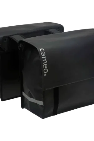 Cameo fietstas dubbel Cameo bisonyl dull zwart 46L Actieprijs