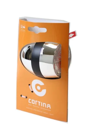 Weekendaanbieding Cortina koplamp Amsterdam batterij chroom zwart