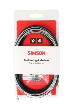 Must-Have Simson remkabel set universeel 2 nippels RVS zwart