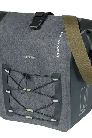 Direct Verzonden Basil Navigator Storm Enkele Fietstas M MIK Hooks Zwart 12-15L