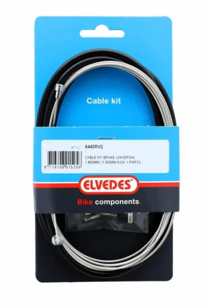 Gereduceerde Prijs Elvedes universele rem kabelkit 1 700mm / 2 350mm RVS zwart