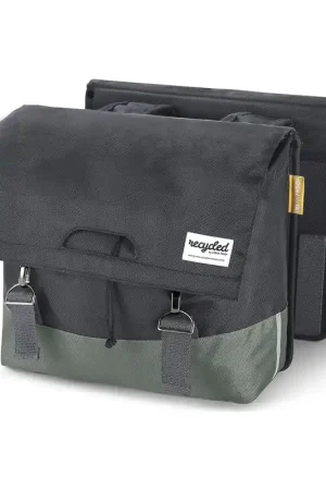Urban Proof fietstas dubbel 40L recycled groen grijs Must-Have