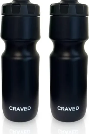 Bestseller Craved Premium Bidons – 2 stuks – 750 ml – Zwart – Knijp en drink