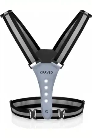 Express Levering Craved Hardloopvest – Inclusief USB Kabel – Hardloop Verlichting – Reflecterend – Grijs – 3 Standen licht